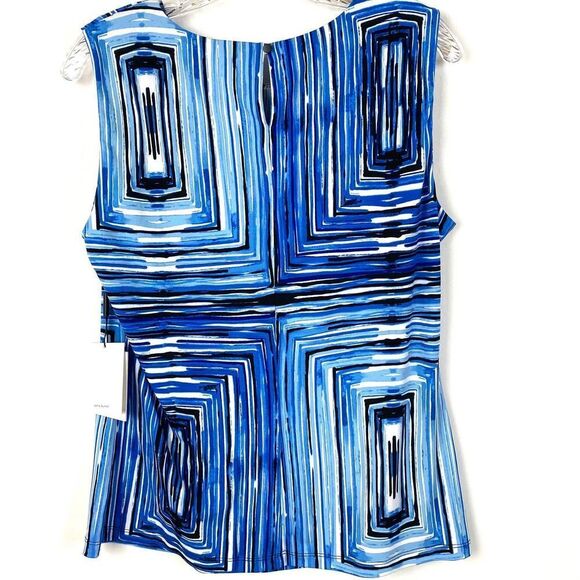 Calvin Klein Blue Geometric Blouse - Picture 3 of 9